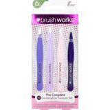 brushworks - Combination Tweezer Set - 4 Stuks - Pincetten