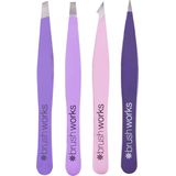 brushworks - Combination Tweezer Set - 4 Stuks - Pincetten
