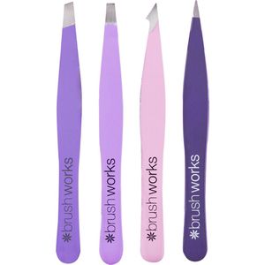 brushworks - Combination Tweezer Set - 4 Stuks - Pincetten