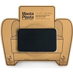 MastaPlasta Premium lederen reparatiepatch - zwart, 10 cm x 6 cm. Instant bekleding - kwaliteit krassen en scheuren reparatie voor banken, auto-interieurs, tassen, vinyl en meer