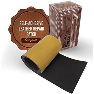 MastaPlasta Lederen reparatietape, zwart, 150 x 10 cm, onmiddellijke reparatie van meubelkwaliteit op een rol voor banken, auto-interieurs, tassen, vinyl en meer