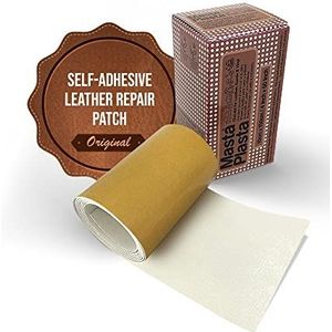 MastaPlasta Originele zelfklevende lederen reparatiepatchtape - ivoor 150 x 10 cm (60"" x 4""). Instant bekleding - kwaliteit kras- en scheurreparatie op rol voor banken, auto-interieurs, tassen, vinyl