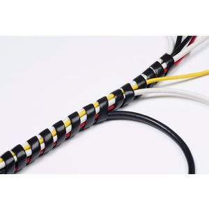 D-Line spiraal kabelbinder, CTW2.5B, netjes kabelbeheeroplossing voor het flexibele kabelgeleiding organisatie van kabels, kabels afdedekken - 2,5 meter lengte, zwart