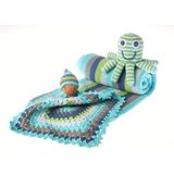 Pebble - Wiegdeken - Deep Turquoise - 100% Katoen - Gebreid met Gehaakte Rand