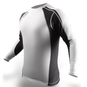 PunchTown Rash Guard Classic Lange Mouwen Wit Zwart - L