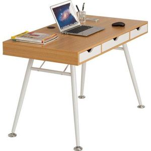 Piranha COLEY Retro Bureau Eikenhout – Compact Computerbureau met Lades