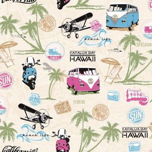 Muriva Ltd 102535 12 Rolls Novelties Miami Beach behang, medium, set van 12 stuks