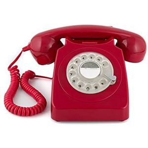 GPO 746RRD 746 bureautelefoon met draaiknop rood