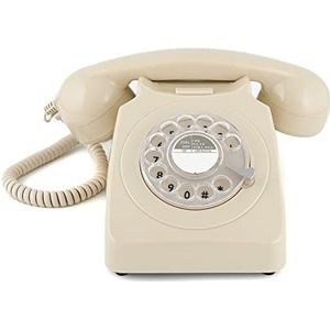 GPO 746 Retro jaren '70 stijl roterende vaste telefoon klassieke telefoon met aan-/uitschakelaar belknop gesp koord authentieke beltoon voor thuis hotels - ivoor