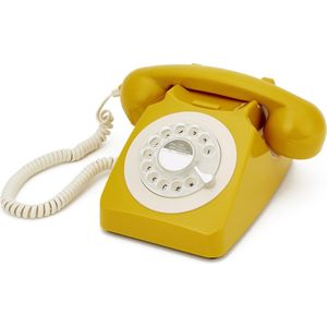 GPO 746ROTARYMUS - Telefoon retro jaren ‘70, draaischijf, mosterdgeel