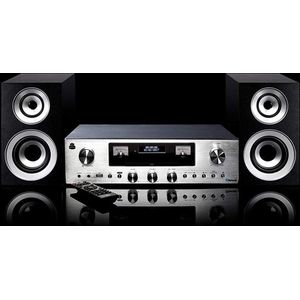 GPO - PR200 Premium Series - Versterker en Luidsprekersysteem - Zilver - Bluetooth-radio met DAB+/FM
