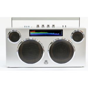 GPO Retro GPOMANSL Manhattan Boombox Stereo Bluetooth Speaker - Silver