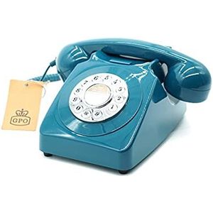 GPO 746PUSHAZU - Telefoon retro jaren ‘70, druktoetsen, azuurblauw