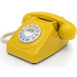 GPO 746PUSHMUS - Telefoon retro jaren ‘70, druktoetsen, mosterdgeel