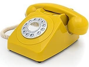 GPO 746PUSHMUS - Telefoon retro jaren ‘70, druktoetsen, mosterdgeel
