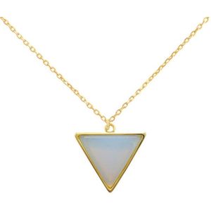 Fate Jewellery Ketting FJ4074 - Moonstone - 925 Zilver - Goudkleurig verguld - Maansteen - 51cm