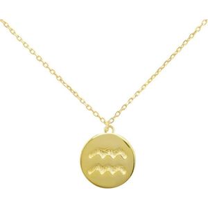 Fate Jewellery Ketting FJ4086 - Zodiac Collection - Sterrenbeeld Waterman - 925 Zilver - Goudkleurig verguld - 45cm