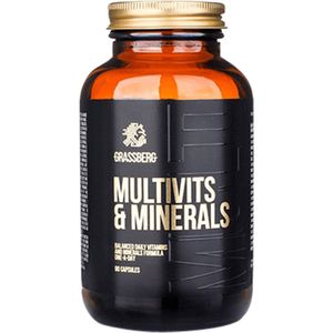 Grassberg Multivits & Minerals (90 Caps) Unflavoured - Vitaminen, mineralen & gezondheid - Vitaminen & Mineralen Complex