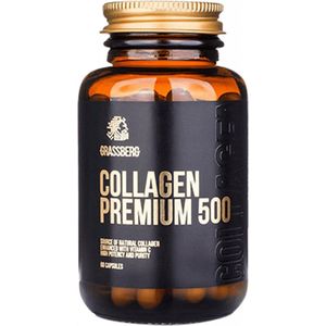 Grassberg - Collagen Premium 500 - Capsules - 60 Stuks - Ongezoet