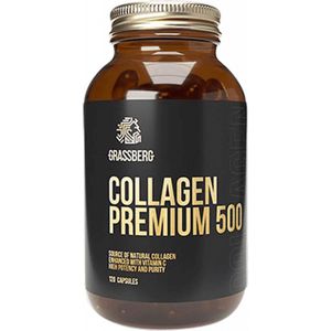 Grassberg - Collagen Premium 500 - Collageen - 120 Caps - Ongezoet