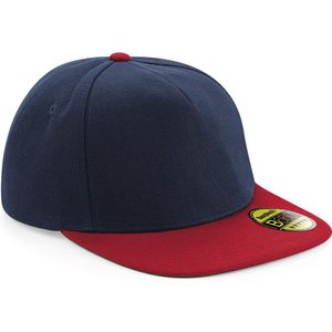 Beechfield Original Flat Peak Snapback French Navy/Classic Red - Petje - Cap - Caps Mannen - Streetwear - Petje af voor deze coole caps