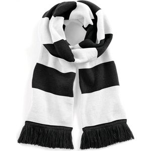 Beechfield Gestreepte sjaal Stadium B479 - Black / White - One size