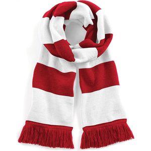 Beechfield Gestreepte sjaal Stadium B479 - Classic Red / White - One size