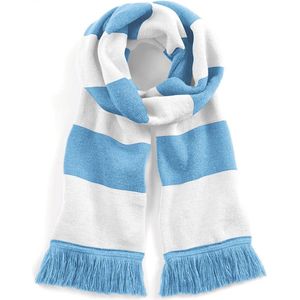 Beechfield Gestreepte sjaal Stadium B479 - Sky Blue / White - One size