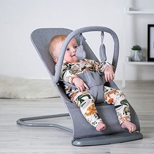 Red Kite Baya Bouncer - Ergonomische zelfstuiterende verstelbare babyuitsmijter met speelgoedbar (duifgrijs)