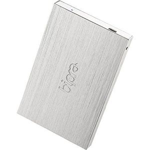 Bipra 100 GB 6,3 cm USB 2.0 FAT32 e-gem Pocket Size Slim externe harde schijf – grijs/zilver