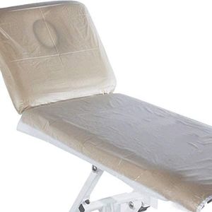 PVC doorzichtige plastic vinyl massagetafel & schoonheidsbed beschermende bankovertrek met banden + hygiënische barrière + desinfecteerbaar