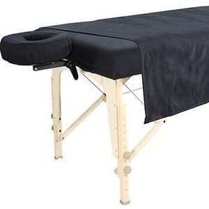 100% katoenen laken voor massagetafel en schoonheidsbedbank + extra groot + wasbaar + zacht en comfortabel (zwart)