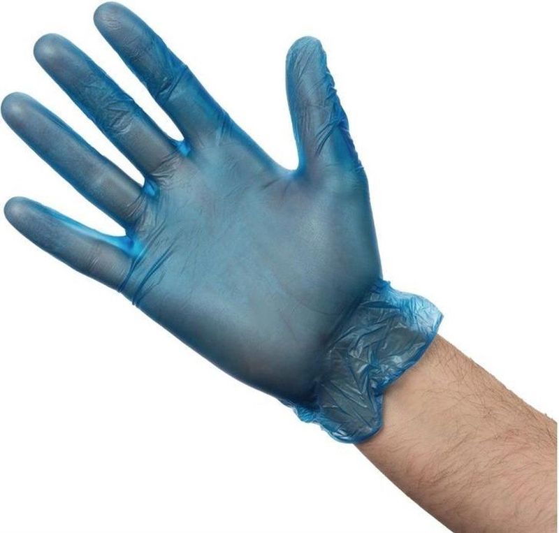 Unigloves Unicare Blue Vinyl GS0095 Wegwerphandschoenen, veelzijdig, licht poeder, latexvrij, blauw, XL, 100 stuks