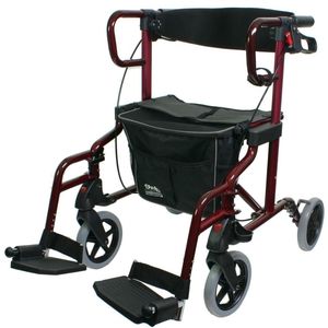 Drive Devilbiss Healthcare - Rollator en Rolstoel in 1 - Diamond Deluxe - Gebruikersgewicht tot 136 kg
