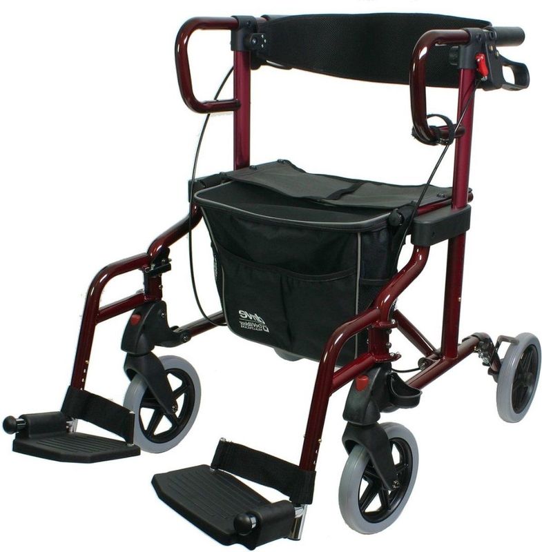 Drive Devilbiss Healthcare - Rollator en Rolstoel in 1 - Diamond Deluxe - Gebruikersgewicht tot 136 kg