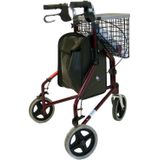 Driewiel binnen rollator Tri-Walker - Inclusief dienblad, mandje en tas - Opvouwbaar - Drie wiel indoor
