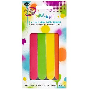 Npw Nail Art Files - Neon Emery Boards  4 stk.