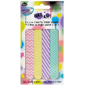 Npw Nail Art Files - Pastel Emery Boards  4 stk.