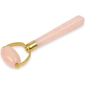 White Lotus -Small Rozenkwartsroller - Natuurlijk chemisch vrij kristal in een kenmerkende, door zijde beklede doos