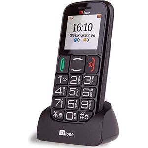 TTfone Mercury 2 - Grote Knop Basic Mobiele Telefoon - Enkele Sim Gratis ontgrendeld - Zwart met Dockingstation