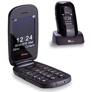 TTfone Lunar grote toetsen ongecompliceerd simlock-vrij klapdesign mobiele telefoon (zwart)