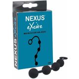 EXCITE Medium Silicone Anal Beads - Black