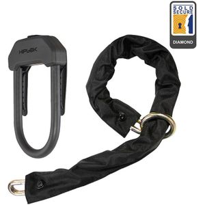 Hiplok DXXL, Beugelslot + Lusketting, Unisex, BLACK, Sluitbereik: 15 cm x 8,5 cm + 100 cm