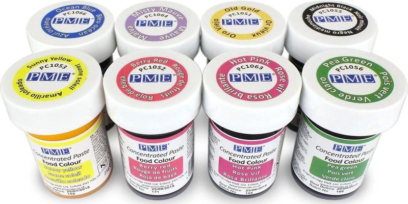 PME - Paste Colours - Set van 8 - Marsepein Kleurstoffen