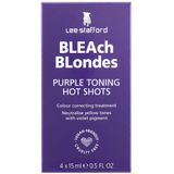 Lee Stafford Bleach Blondes Purple Toning Hot Shots Haarverzorging neutraliseert gele Tinten 4x15 ml