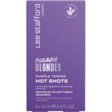 Lee Stafford - Bleach Blondes Purple Toning Hot Shots - 4x 15ml