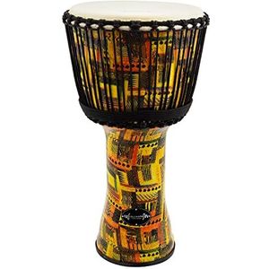World Rhythm Djembe MDJ003-OR trommel, 11 inch, stemtouw, djembetrommel, synthetisch Afrikaans oranje