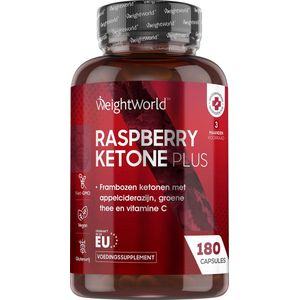 WeightWorld Raspberry Ketone Plus afslanksupplement - 180 capsules voor 3 maanden voorraad - 4280 mg per portie - Vegan en 100% natuurlijk
