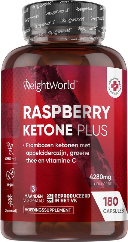 Afslankmiddelen - Raspberry Ketone - 180 Capsules - Vegan