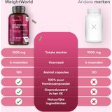 WeightWorld Raspberry Ketone Pure - 1200 mg - 180 vegan capsules voor 6 maanden voorraad